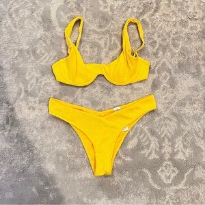 Abercrombie & Fitch Yellow Bikini - Top S, Bottom M